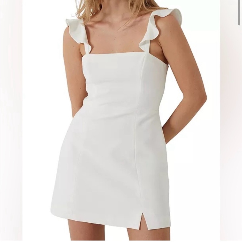 NEW French Connection Brand New Ruffle Strap Dress in summer white